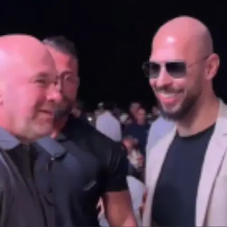 Andrew Tate Receives Warm Welcome From Dana White at Power Slap 12